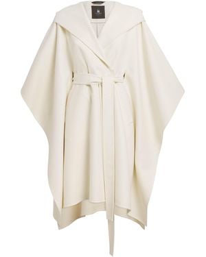 Colombo Kid Wool Belted Cape - White