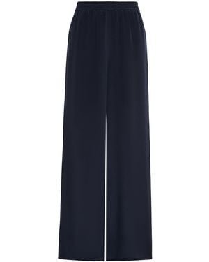 Max Mara Silk Wide-Leg Pants - Blue