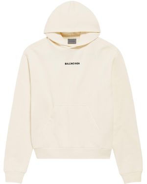 Balenciaga Cotton Logo Hoodie - White