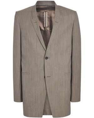 Rick Owens Wool Concordian Blazer - Brown