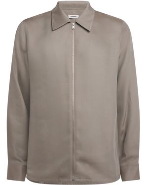 Sandro Cotton Field Jacket - Brown
