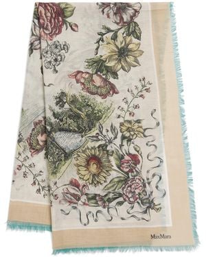 Max Mara Wool-Silk Scarf - White