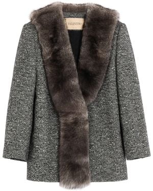 Valentino Bouclé Caban Jacket - Black