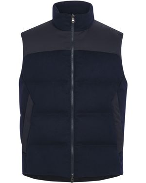 Sease Cashmere Down-Padded Reversible Gilet - Blue