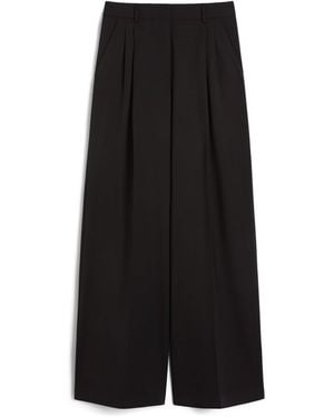 Weekend by Maxmara Virgin Wool Wide-Leg Trousers - Black