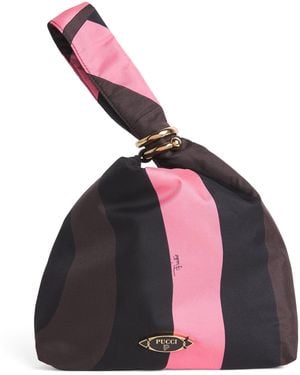 PUCCI Silk Iride Emilio Clutch Bag - Brown