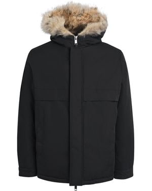 Yves Salomon Down Coyote Fur-Trim Waterproof Parka - Black
