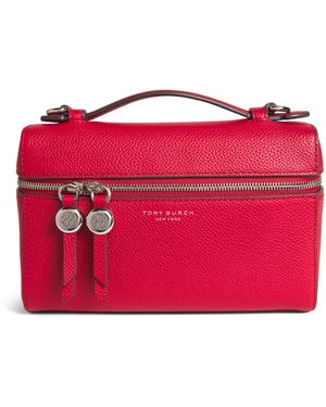 Tory Burch Leather Romy Slim Top-Handle Bag - Red