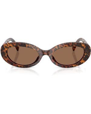 Dolce & Gabbana Tortoiseshell Oval Sunglasses - Brown