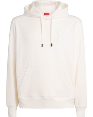 Isaia Embossed Logo Hoodie - White