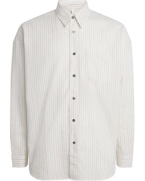 sunflower Cotton-Blend Stripe Stable Shirt - White
