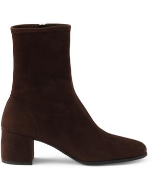 Prada Suede Stretch Booties Ankle Boots 55 - Brown