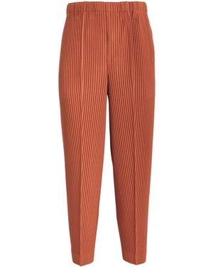 Homme Plissé Issey Miyake Pleated Straight Trousers - Orange