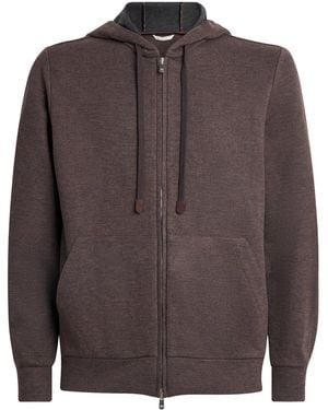 Marco Pescarolo Cashmere-Blend Zip-Up Hoodie - Brown