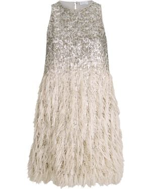 Brunello Cucinelli Sequin-Embellished Dégradé Mini Dress - Natural
