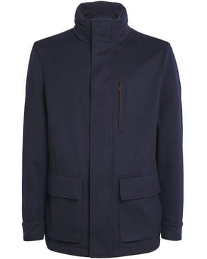 Paul & Shark Cashmere Padded Hybrid Coat - Blue