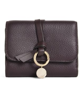 Chloé Small Leather Alphabet Trifold Wallet - Purple