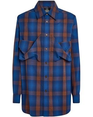 Vivienne Westwood Cotton Flannel Check Achilles Overshirt - Blue