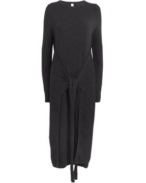 Lauren Manoogian Merino Wool-Alpaca-Blend Tie-Front Dress - Black