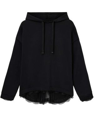 AllSaints Lace-Trim Hoodie - Black