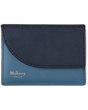 Mulberry Leather Compact Card Holder - Blue