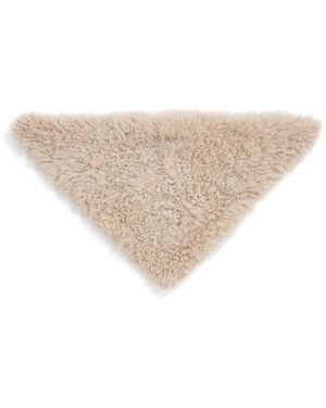 Yves Salomon Long Hair Lambswool Bandana - Natural