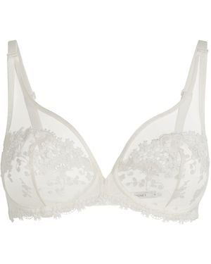 Simone Perele Embroidered Wish Plunge Bra - Natural