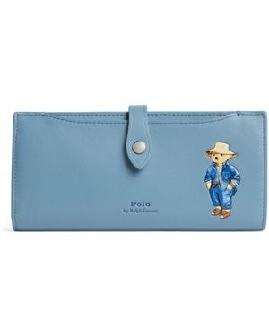 Polo Ralph Lauren Leather Polo Bear Wallet - Blue