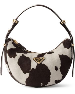 Prada Mini Leather Arqué Shoulder Bag - Metallic