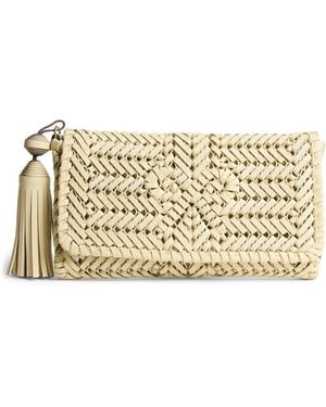 Anya Hindmarch Leather Woven Neeson Clutch Bag - Metallic
