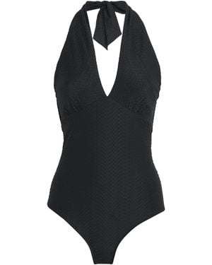 Heidi Klein Snakeskin Jacquard Meteora Swimsuit - Black