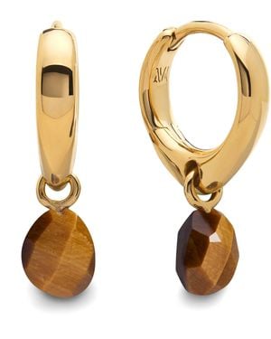 Monica Vinader Vermeil And Tiger's Eye Nura Huggie Earrings - Metallic