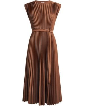 JOSEPH Crepe Plissé Volta Midi Dress - Brown