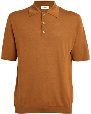 Lardini Wool-Silk Blend Polo Shirt - Brown