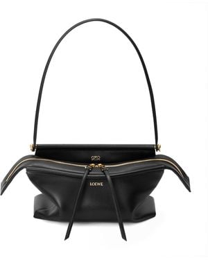 Loewe Small Leather Whisker Shoulder Bag - Black