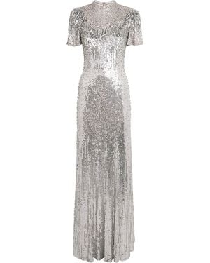Jenny Packham Embellished Viola Gown - White