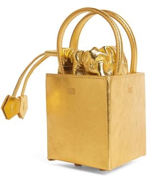 TALEL PARIS Metallic Leather Triangle Top-Handle Bag