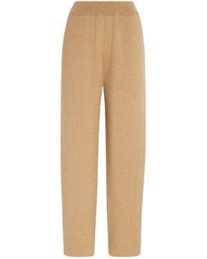 Johnstons of Elgin Cashmere-Blend Double-Faced Trousers - Natural
