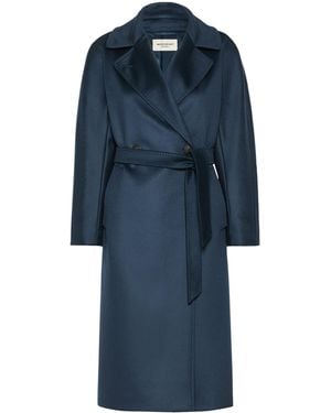 Weekend by Maxmara Wool Double-Breasted Coat - Blue