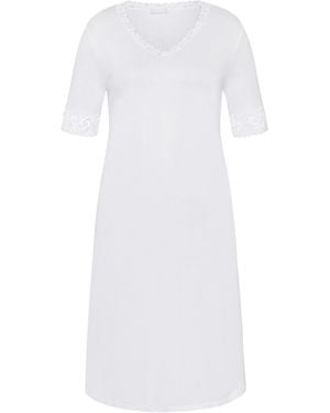 Hanro Cotton Lace-Trim Moments Nightdress - White