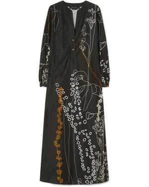 Marina Rinaldi Cotton Printed Maxi Dress - Black