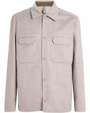 Sease Virgin Wool-Cashmere Blend Double Overshirt - Pink