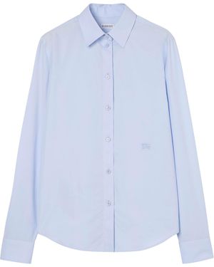 Burberry Cotton Poplin Ekd Shirt - Blue