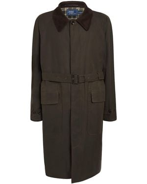 Polo Ralph Lauren Oilcloth Belted Overcoat - Black