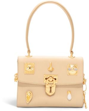 Schiaparelli Mini Leather Secret Bijoux Top-Handle Bag - Natural