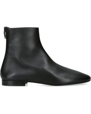 TOTEME Leather Contour Ankle Boots - Black