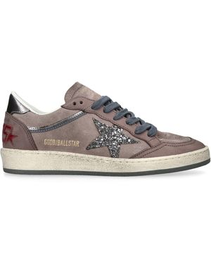 Golden Goose Suede Ball Star Trainers - Brown