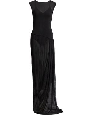 Balmain Long Draped Dress - Black