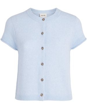 ME+EM Wool-Blend Button T-Shirt - Blue