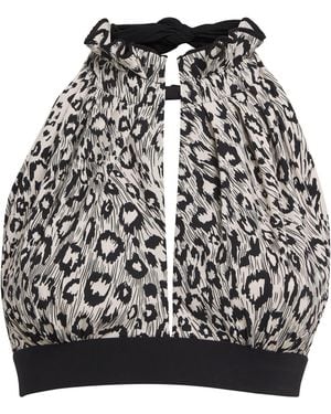 Shan Leopard Print Halterneck Bikini Top - Black